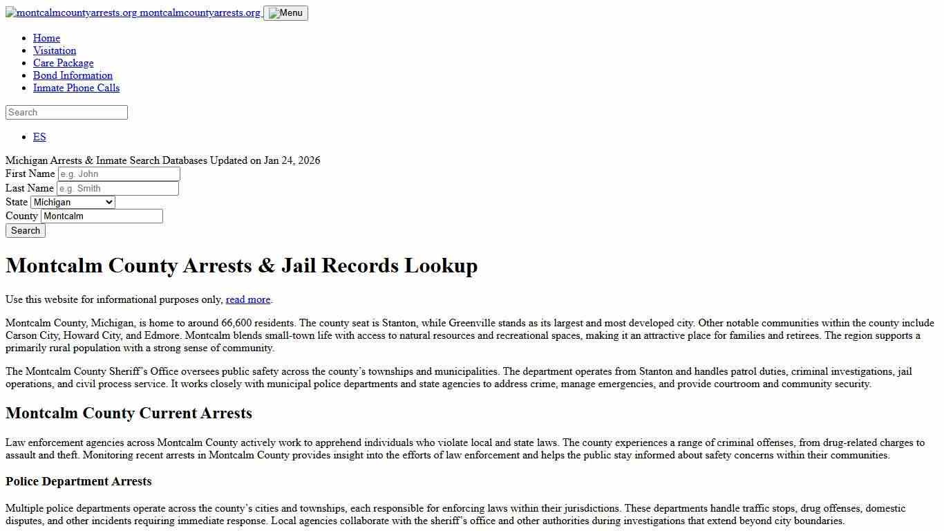 Montcalm County, MI Arrests, Warrants, Police Records Search